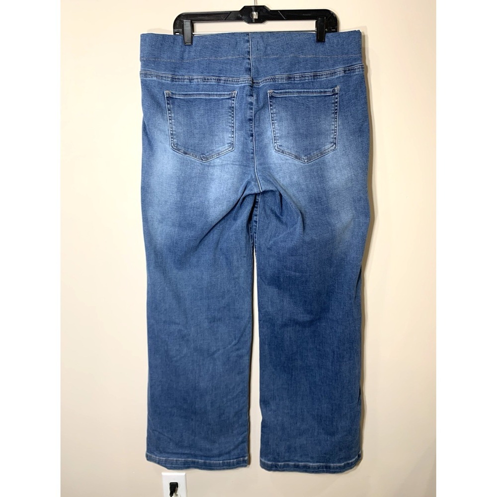 NYDJ Jeans Womens 14W Blue 37.5X32 Pull On Stretch Wide Leg High Rise Denim - Picture 6 of 9